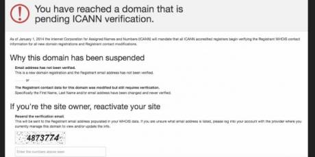 Γιατί στο domain μου βλέπω το μήνυμα: you have reached a domain that is pending icann verification